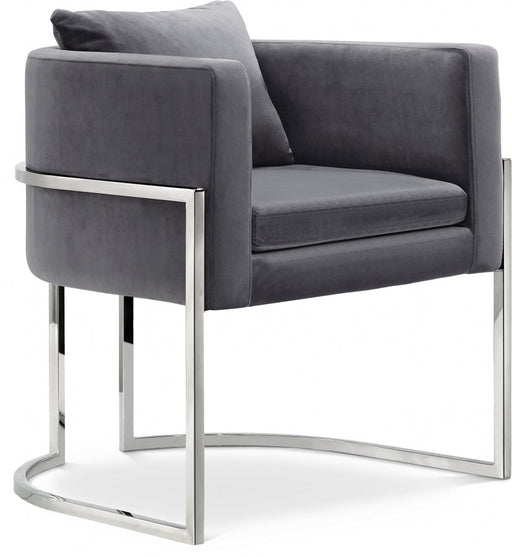 Pippa Grey Velvet Accent Chair - 524Grey - Vega Furniture