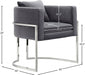 Pippa Grey Velvet Accent Chair - 524Grey - Vega Furniture