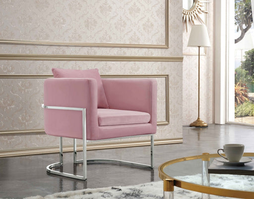 Pippa Pink Velvet Accent Chair - 524Pink - Vega Furniture