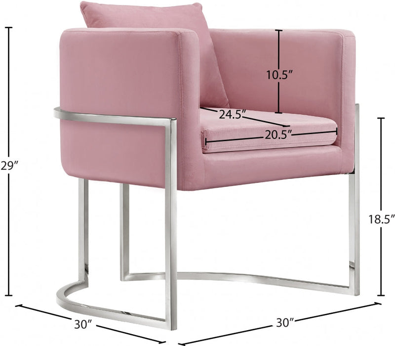 Pippa Pink Velvet Accent Chair - 524Pink - Vega Furniture