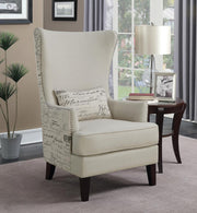 Pippin Cream Curved Arm High Back Accent Chair - 904047 - Vega Furniture