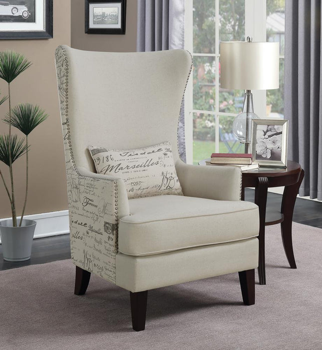 Pippin Cream Curved Arm High Back Accent Chair - 904047 - Vega Furniture