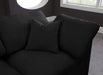 Plush Black Velvet Standard Modular Down Filled Cloud-Like Comfort Overstuffed 70" Armless Sofa - 602Black-S2 - Vega Furniture