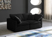 Plush Black Velvet Standard Modular Down Filled Cloud-Like Comfort Overstuffed 70" Sofa - 602Black-S70 - Vega Furniture