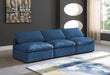 Plush Blue Velvet Standard Modular Down Filled Cloud-Like Comfort Overstuffed 105" Armless Sofa - 602Navy-S3 - Vega Furniture