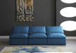 Plush Blue Velvet Standard Modular Down Filled Cloud-Like Comfort Overstuffed 105" Armless Sofa - 602Navy-S3 - Vega Furniture