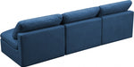 Plush Blue Velvet Standard Modular Down Filled Cloud-Like Comfort Overstuffed 105" Armless Sofa - 602Navy-S3 - Vega Furniture