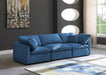 Plush Blue Velvet Standard Modular Down Filled Cloud-Like Comfort Overstuffed 105" Sofa - 602Navy-S105 - Vega Furniture