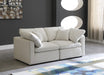 Plush Cream Velvet Standard Modular Down Filled Cloud-Like Comfort Overstuffed 70" Sofa - 602Cream-S70 - Vega Furniture