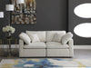 Plush Cream Velvet Standard Modular Down Filled Cloud-Like Comfort Overstuffed 70" Sofa - 602Cream-S70 - Vega Furniture