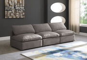 Plush Grey Velvet Standard Modular Down Filled Cloud-Like Comfort Overstuffed 105