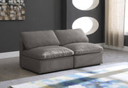 Plush Grey Velvet Standard Modular Down Filled Cloud-Like Comfort Overstuffed 70