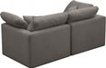 Plush Grey Velvet Standard Modular Down Filled Cloud-Like Comfort Overstuffed 70" Loveseat - 602Grey-S70 - Vega Furniture