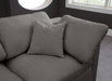 Plush Grey Velvet Standard Modular Down Filled Cloud-Like Comfort Overstuffed 70" Loveseat - 602Grey-S70 - Vega Furniture