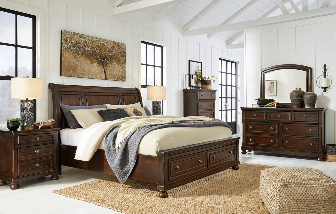 Porter Rustic Brown Footboard Storage Sleigh Platform Bedroom Set - SET | B697-76 | B697-78 | B697-99 | B697-31 | B697-92 - Vega Furniture