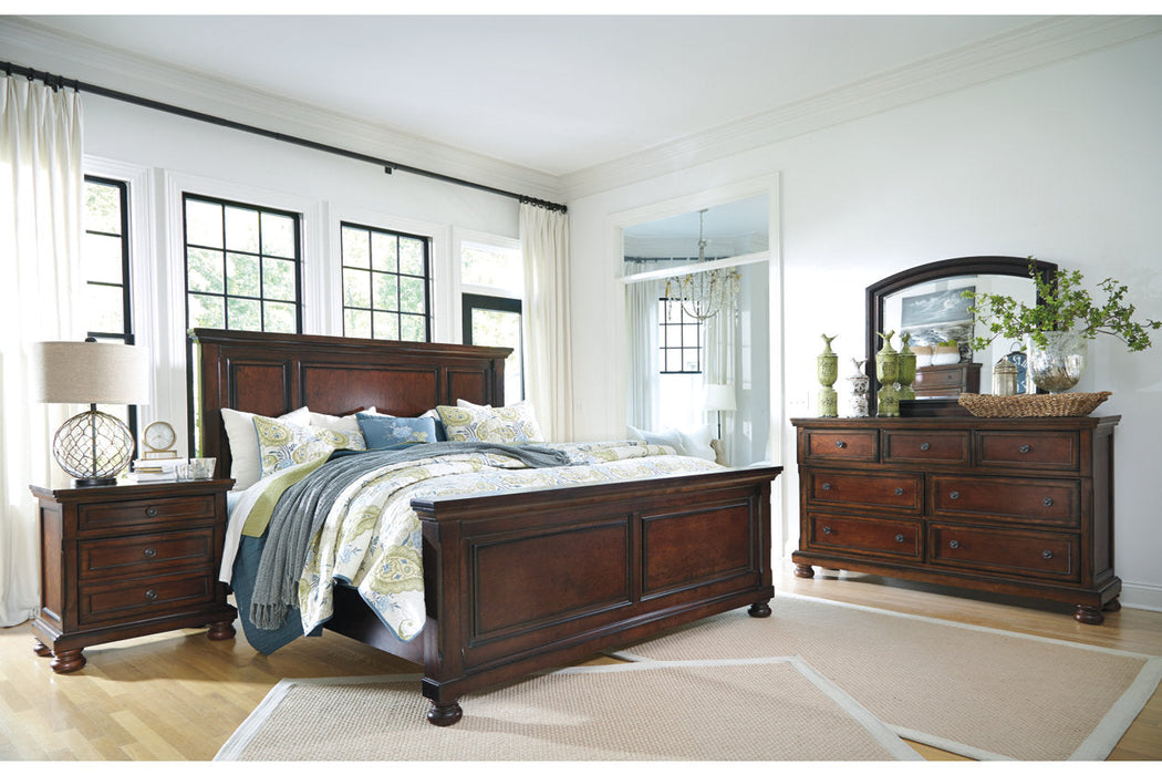 Porter Rustic Brown King Panel Bed - SET | B697-56 | B697-58 | B697-97 - Vega Furniture