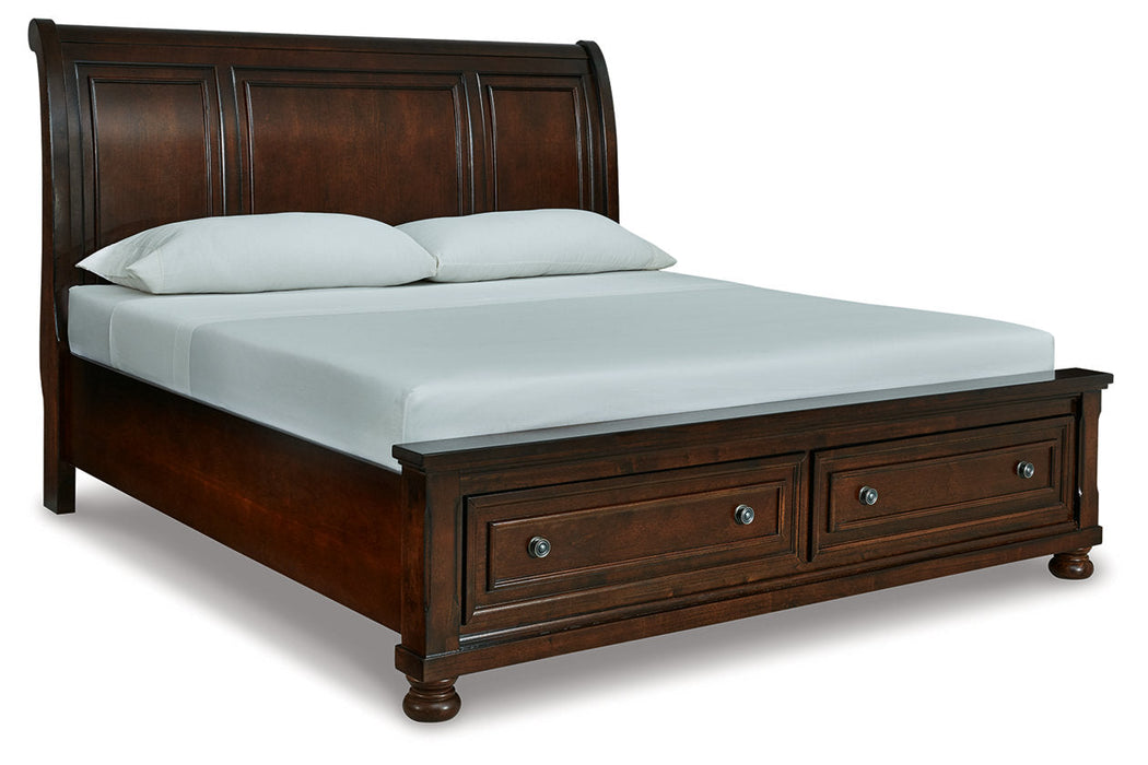 Porter Rustic Brown King Sleigh Bed - SET | B697-76 | B697-78 | B697-99 - Vega Furniture