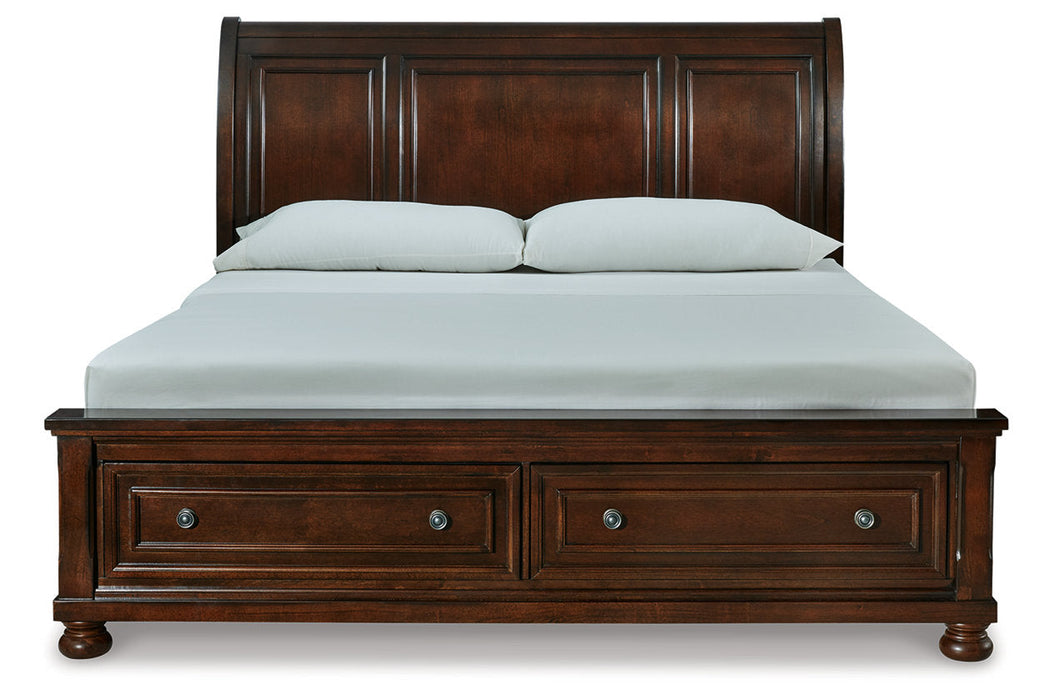 Porter Rustic Brown King Sleigh Bed - SET | B697-76 | B697-78 | B697-99 - Vega Furniture