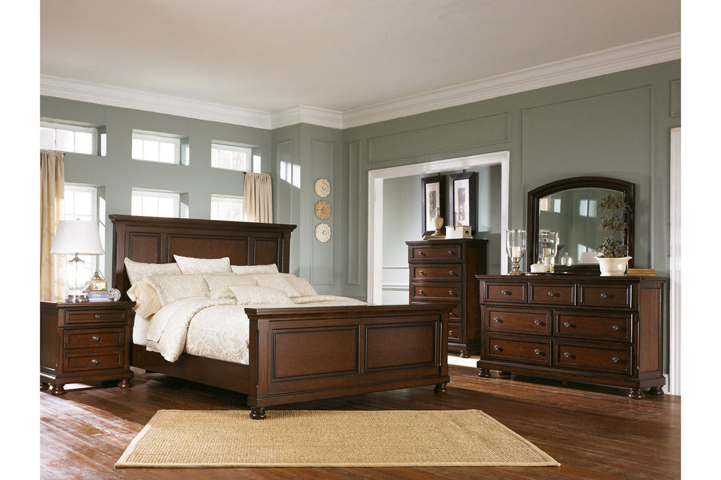 Porter Rustic Brown Queen Panel Bed - SET | B697-54 | B697-57 | B697-96 - Vega Furniture