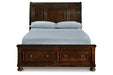 Porter Rustic Brown Queen Sleigh Bed - SET | B697-74 | B697-77 | B697-98 - Vega Furniture