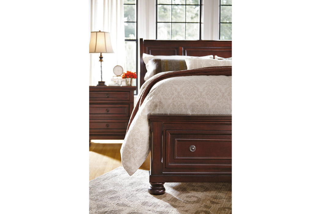 Porter Rustic Brown Queen Sleigh Bed - SET | B697-74 | B697-77 | B697-98 - Vega Furniture