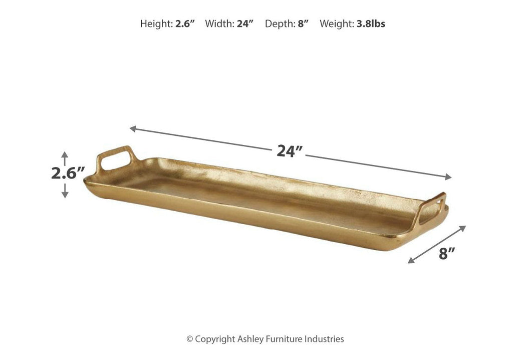 Posy Gold Finish Tray - A2000136 - Vega Furniture