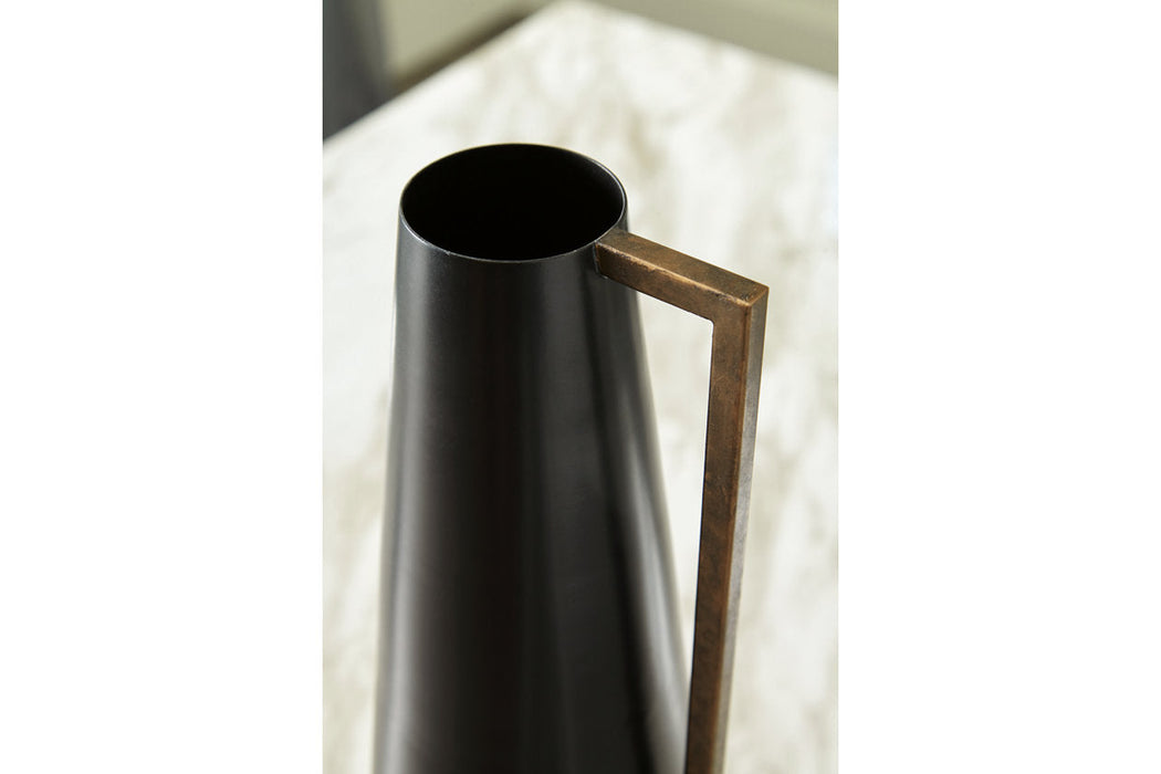 Pouderbell Black/Gold Finish Vase - A2000553 - Vega Furniture