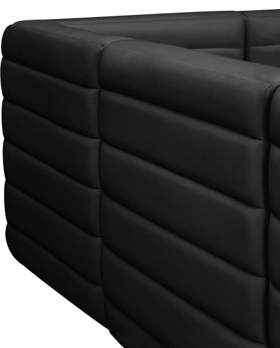 Quincy Black Velvet Modular Cloud-Like Comfort Armless Chair - 677Black-Armless - Vega Furniture