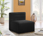 Quincy Black Velvet Modular Cloud-Like Comfort Armless Chair - 677Black-Armless - Vega Furniture