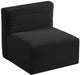 Quincy Black Velvet Modular Cloud-Like Comfort Armless Chair - 677Black-Armless - Vega Furniture