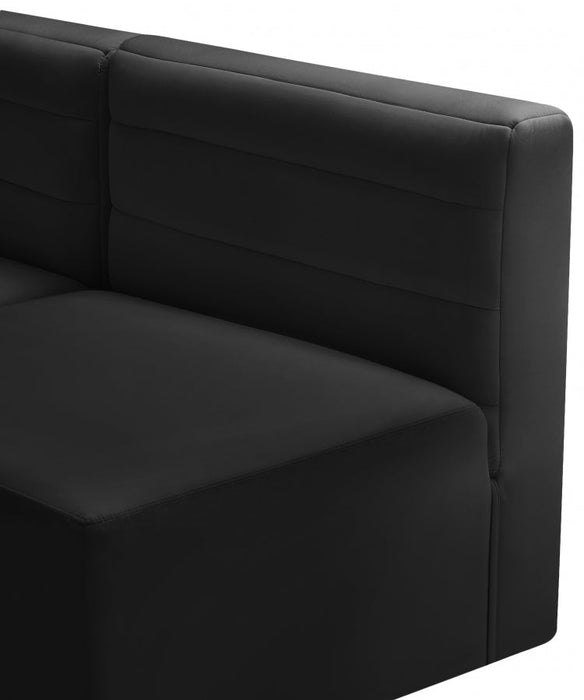 Quincy Black Velvet Modular Cloud-Like Comfort Armless Chair - 677Black-Armless - Vega Furniture