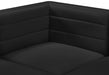 Quincy Black Velvet Modular Cloud-Like Comfort Armless Chair - 677Black-Armless - Vega Furniture