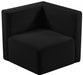 Quincy Black Velvet Modular Cloud-Like Comfort Corner Chair - 677Black-Corner - Vega Furniture
