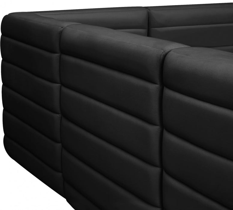 Quincy Black Velvet Modular Cloud-Like Comfort Sofa - 677Black-S126 - Vega Furniture