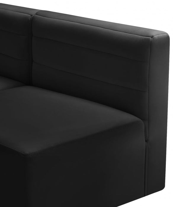 Quincy Black Velvet Modular Cloud-Like Comfort Sofa - 677Black-S126 - Vega Furniture