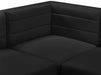 Quincy Black Velvet Modular Cloud-Like Comfort Sofa - 677Black-S126 - Vega Furniture