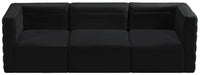 Quincy Black Velvet Modular Cloud-Like Comfort Sofa - 677Black-S95 - Vega Furniture