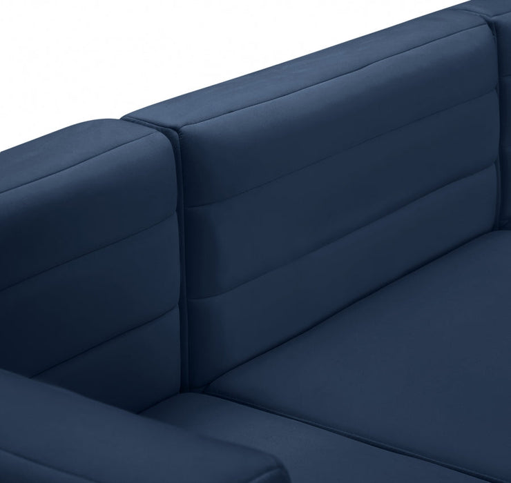 Quincy Blue Velvet Modular Cloud-Like Comfort Armless Chair - 677Navy-Armless - Vega Furniture