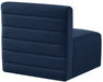 Quincy Blue Velvet Modular Cloud-Like Comfort Armless Chair - 677Navy-Armless - Vega Furniture