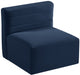 Quincy Blue Velvet Modular Cloud-Like Comfort Armless Chair - 677Navy-Armless - Vega Furniture