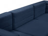 Quincy Blue Velvet Modular Cloud-Like Comfort Loveseat - 677Navy-S63 - Vega Furniture