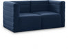 Quincy Blue Velvet Modular Cloud-Like Comfort Loveseat - 677Navy-S63 - Vega Furniture