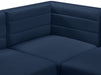 Quincy Blue Velvet Modular Cloud-Like Comfort Loveseat - 677Navy-S63 - Vega Furniture