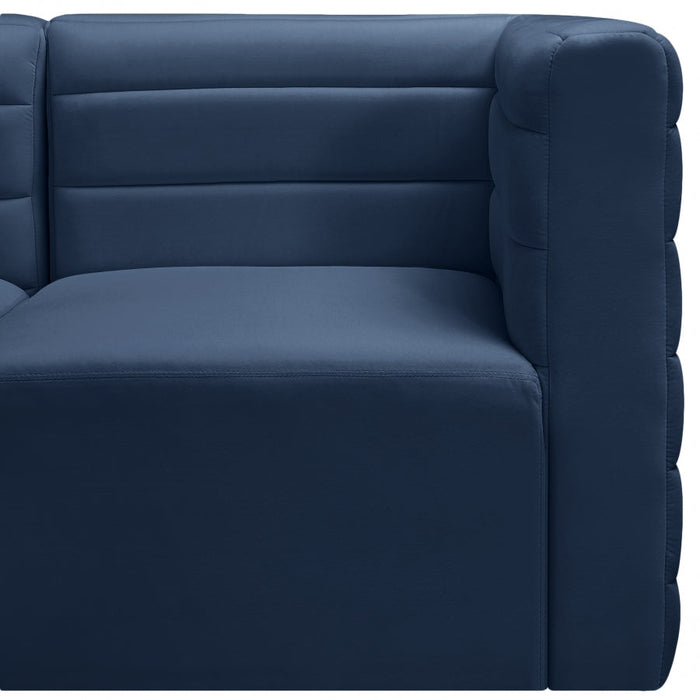 Quincy Blue Velvet Modular Cloud-Like Comfort Sofa - 677Navy-S126 - Vega Furniture