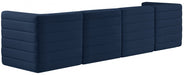 Quincy Blue Velvet Modular Cloud-Like Comfort Sofa - 677Navy-S126 - Vega Furniture