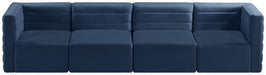 Quincy Blue Velvet Modular Cloud-Like Comfort Sofa - 677Navy-S126 - Vega Furniture