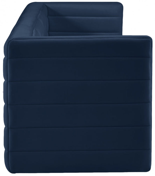 Quincy Blue Velvet Modular Cloud-Like Comfort Sofa - 677Navy-S126 - Vega Furniture