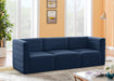 Quincy Blue Velvet Modular Cloud-Like Comfort Sofa - 677Navy-S95 - Vega Furniture