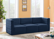 Quincy Blue Velvet Modular Cloud-Like Comfort Sofa - 677Navy-S95 - Vega Furniture