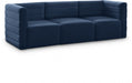 Quincy Blue Velvet Modular Cloud-Like Comfort Sofa - 677Navy-S95 - Vega Furniture